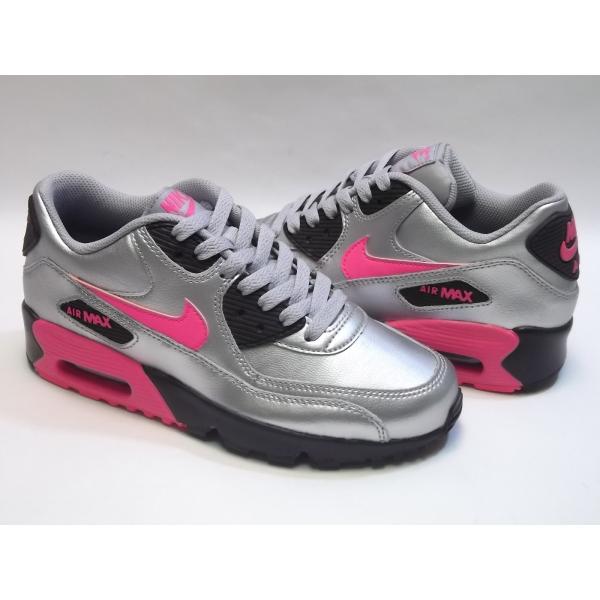 NIKE AIR MAX 90 LTR GS mt silver/hyper pink/blk/wolf grey ナイキ