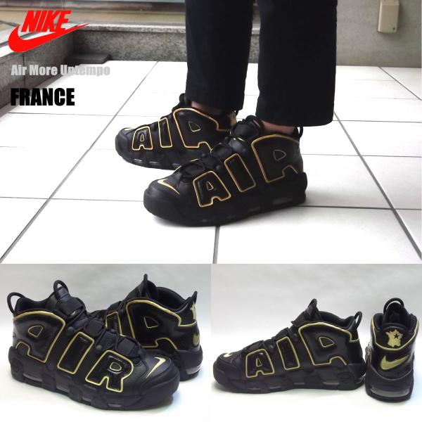 NIKE air more uptempo 96 france qs black/metallic gold ナイキ エア ...