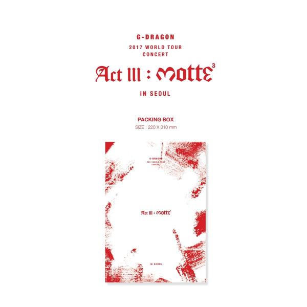 DVD|1,3】BIGBANG2017 G DRAGON CONCERT ACT III, M.O.T.T.E IN SEOUL
