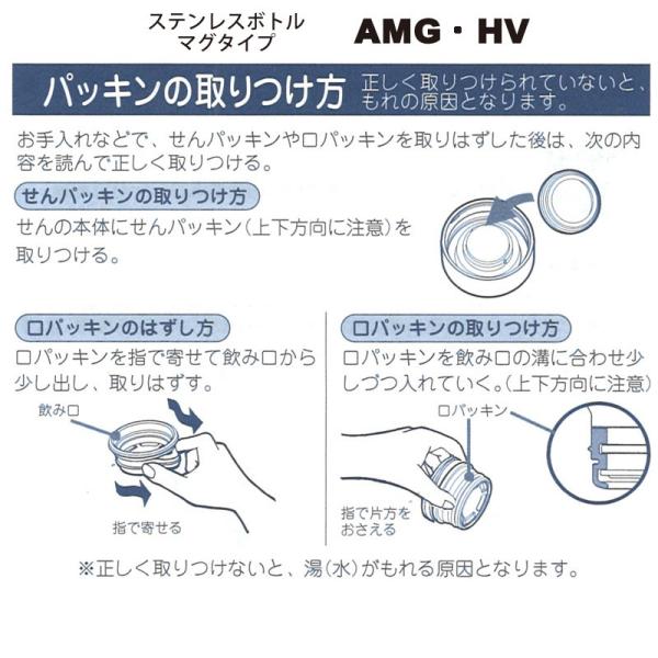 ピーコック水筒部品マグタイプ用AMG 飲み口セットパッキン付AMG-61/81