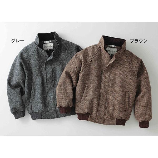 上質 英国製『ペレグリン ハンティング』ブルゾン ハリスツイード【M】グレー 系 ペレグリン)Peregrine メンズブルゾン 英国製ハリスツイード