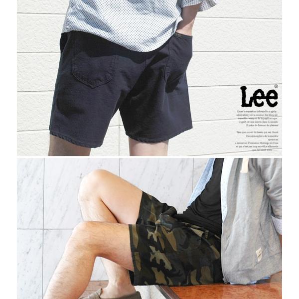 Leeのメンズハーフパンツ（ネイビー） ショートパンツ