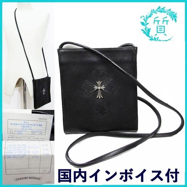 国内原本付き クロムハーツ レザー ショルダーバッグ CHクロス SQ PKT