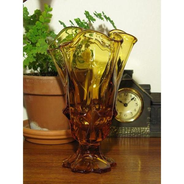 フェントン 花器 アンティーク FENTON フェントン アンバー