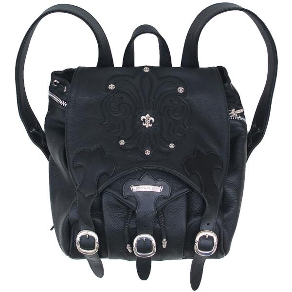 CHROME HEARTS LEATHER BACKPACK BS FLEUR クロムハーツ レザー バック ...