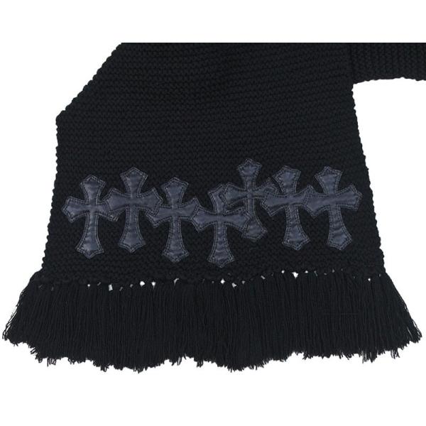 CHROME HEARTS WOOL & LEATHER MUFFLER クロムハーツ ウール