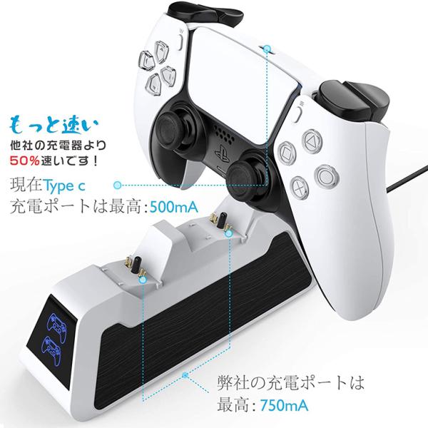 2in1】PS5 コントローラー 充電器 USB給電式 ソニー