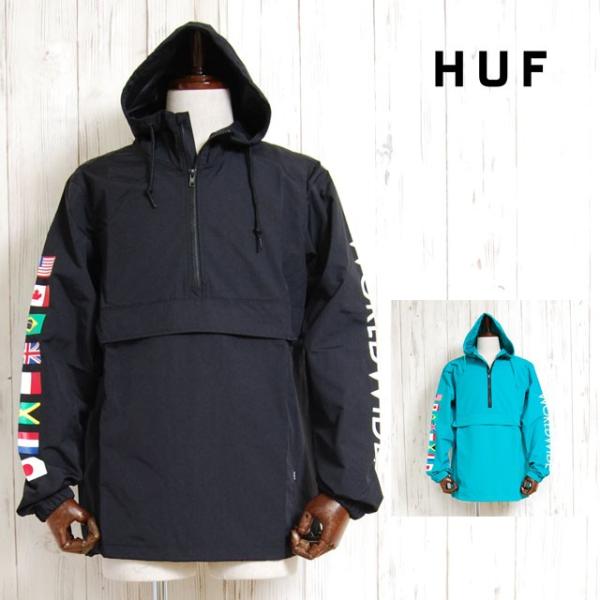 Huf regional tour clearance black mens anorak jacket