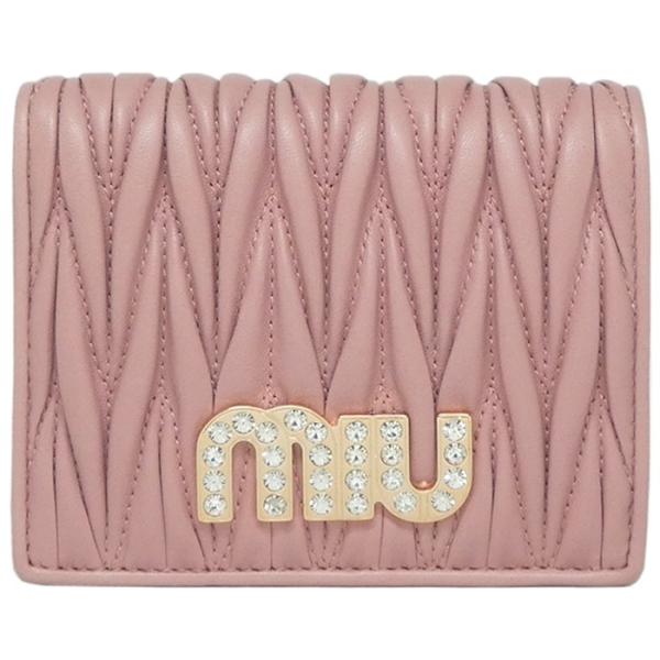MIU MIU マテラッセ 二つ折り財布  5MV204 ピンク