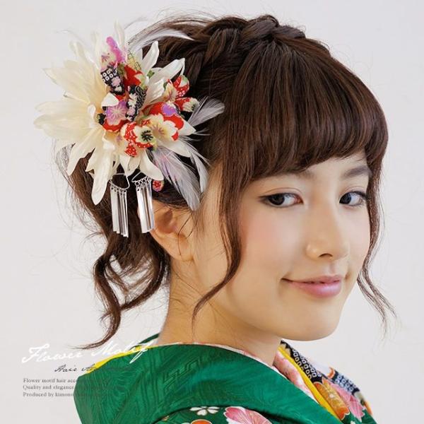 髪飾り3点セット花フラワー成人式振袖髪飾り卒業式袴髪飾り白和