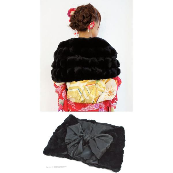 成人式 振袖に レッキス ファー ショール ファーショール 成人式 一蔵