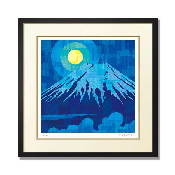 絵画富士山和風壁掛けインテリア版画風景画風水玄関おしゃれ額入り