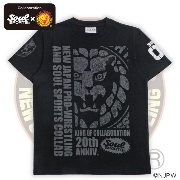 Tシャツ 新日本プロレス × SOUL SPORTS コラボ 20th記念 半袖 ライオン