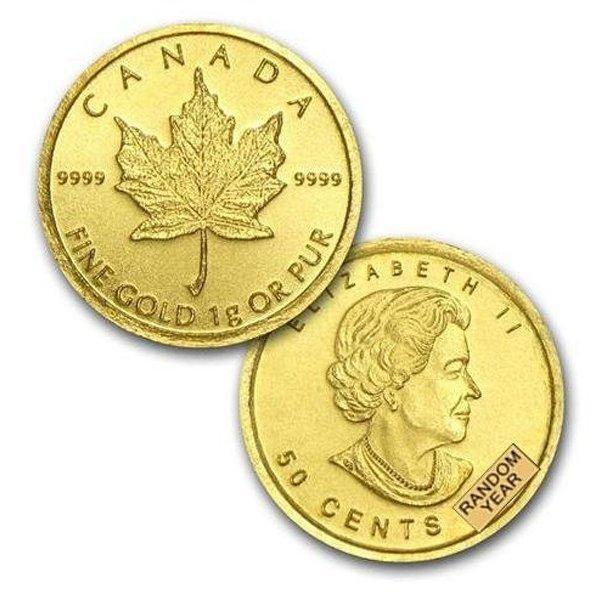 純金 コイン 24金 メイプル金貨 1g 2枚組 カナダ王室造幣局 ゴールド