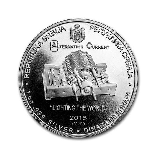 ★偉大な科学者 ニコラ・テスラ 銀貨 2018年 セルビア NGC MS69 セルビア ニコラ・テスラ 2018年 銀貨 1oz 1OZ シルバー