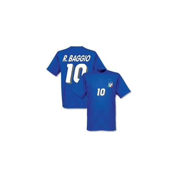 2013直輸入品 RE-TAKE『ロベルト・バッジョ 1994 ホーム Tシャツ』丸首 半袖 青 前後プリント XL・身幅約58.1cm※未試着品/未使用品/クール 予約RET06】RE-TAKE ロベルト・バッジョ 1994 ITALY HOME GALLRY