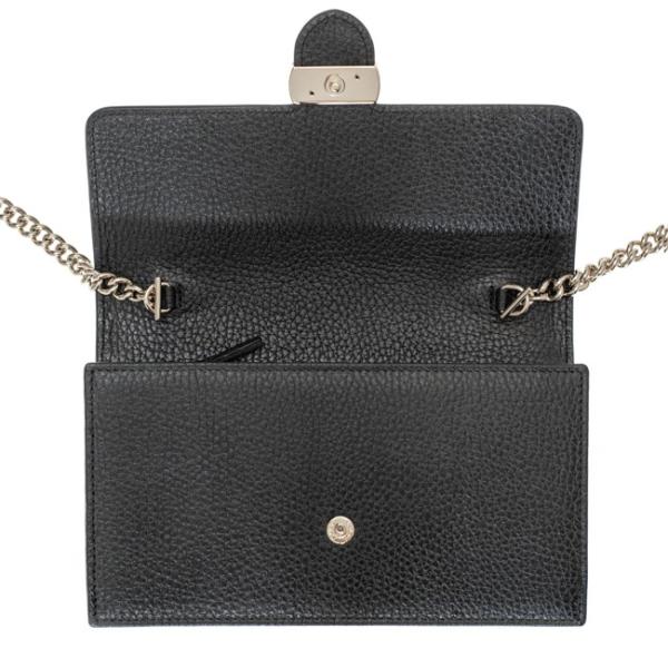 GUCCI ブラックレザー ウォレットチェーン GGマーモント〕チェーンウォレットブラック レザー | GUCCI公式