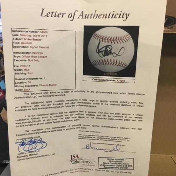 鈴木一朗 イチロー サインボール JSA 証明書付属 /【Buyee】 Buyee