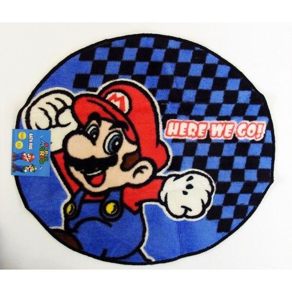 スーパーマリオ フロアマット HERE WE GO！アオ/玄関
