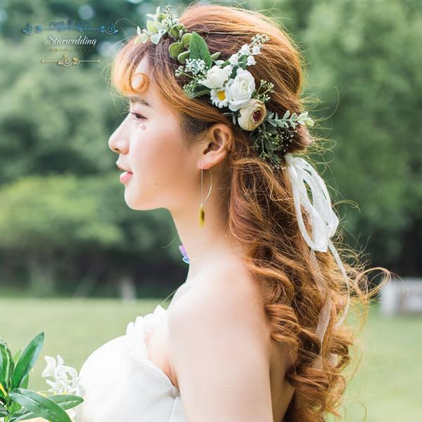 ヘッドドレス 花かんむり ウエディング