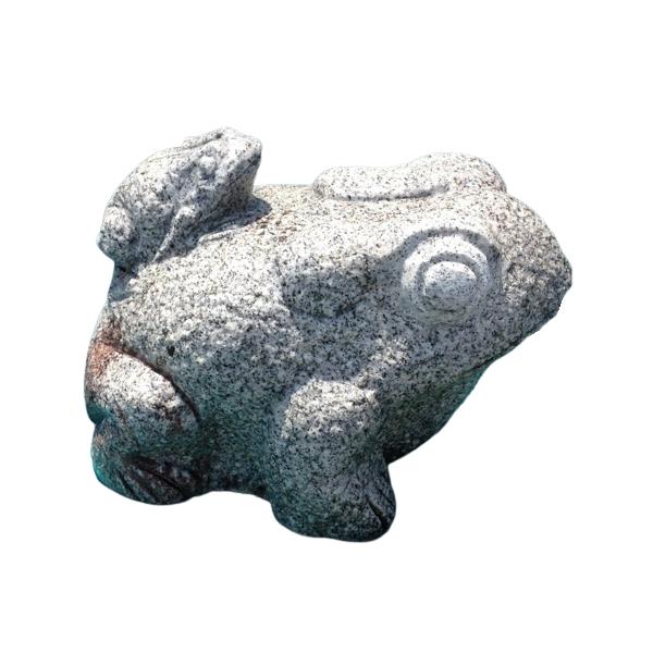 親子 カエル 蛙石 石蛙 かえる 蛙 親子かえる 7寸 白御影 石製品 インテリア置物 石材彫刻品 カエル