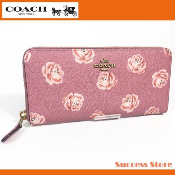 コーチ レディース 財布 長財布 COACH ローズ プリント スリム