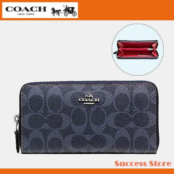 コーチ レディース 財布 長財布 COACH デニム シグネチャー ラウンド