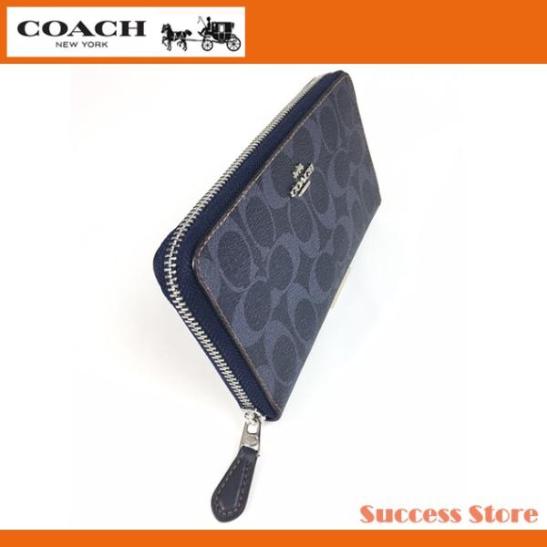 コーチ レディース 財布 長財布 COACH デニム シグネチャー ラウンド