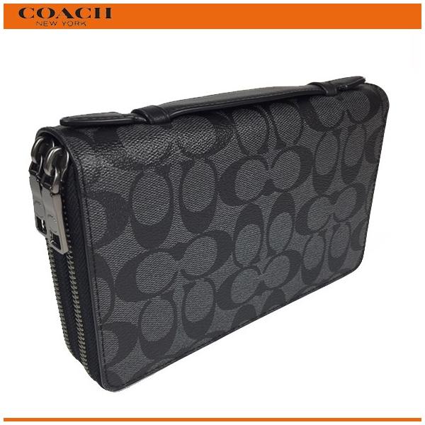 COACH コーチ長財布 F93504 ダブルジップ セカンドバッグメンズ財布