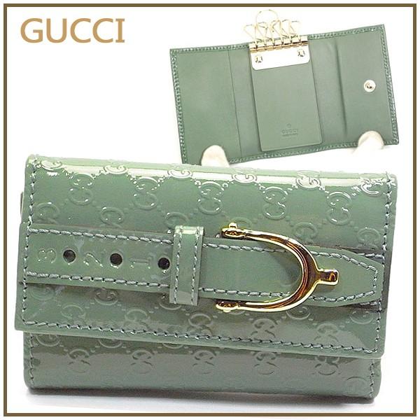 グッチ マイクロシマ 6連 キーケース キーリング レザー グリーン GUCCI グッチ 6連 キーケース マイクログッチシマ ニース