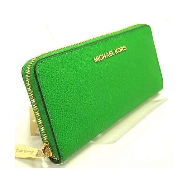 MICHAEL KORS マイケルコース 長財布 ラウンドファスナー グリーン 