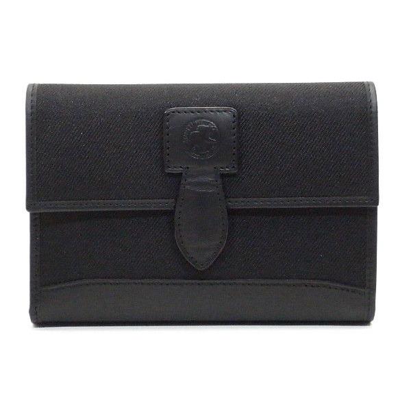 ハンティングワールド】三つ折り 財布 ブラック HUNTING WORLD