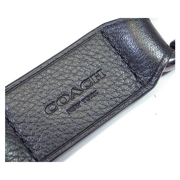 COACH カラビナ キーリング ブラック COACH コーチ キーリング レザー カラビナ キーフォブ ブラック