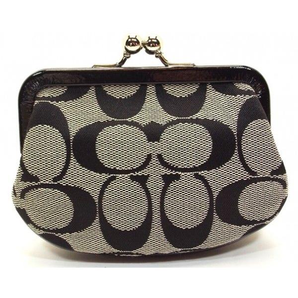 ⭐︎新品　COACH コーチ　がま口財布　ケース　小銭入れ COACH コーチ 小銭入れ がま口 パーク シグネチャー ブラックホワイト