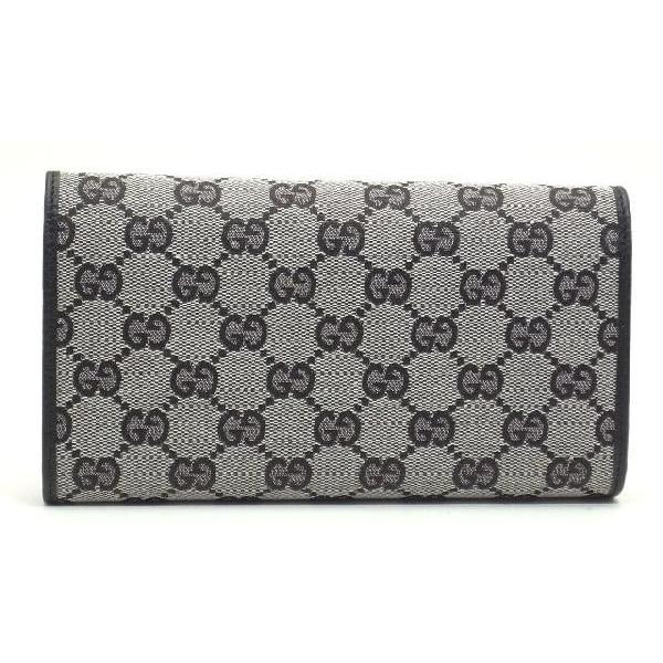 Gucci グッチ GGキャンバス 三つ折り 長財布 257303 グレー by-