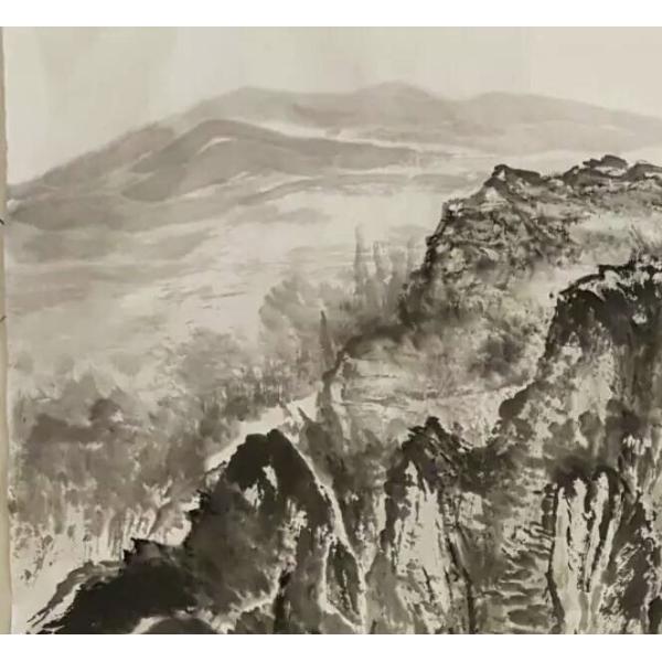 肉筆水墨画山水画中国の肉筆絵画傅栄基作FR28 インテリアの小物絵画