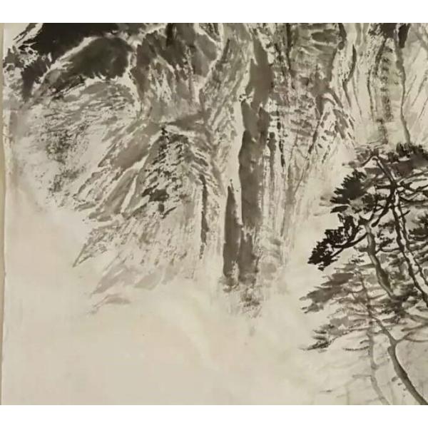 肉筆水墨画山水画中国の肉筆絵画傅栄基作FR28 インテリアの小物絵画