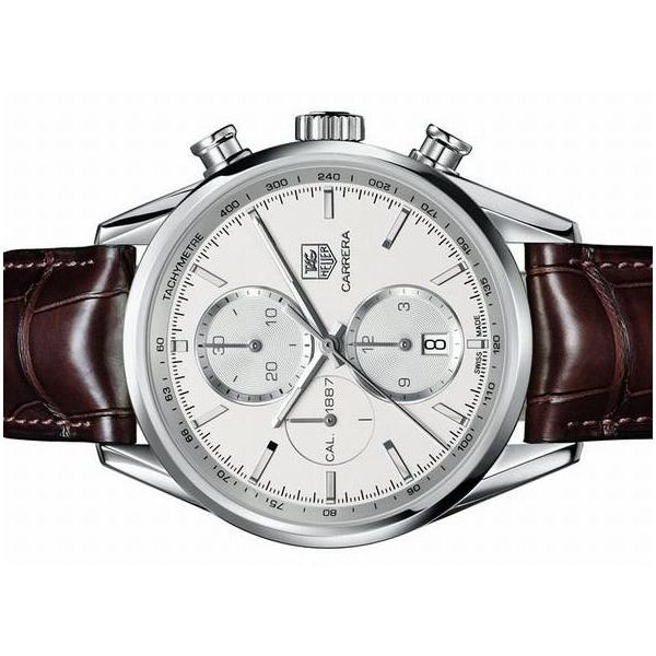 TAG HEUER タグ・ホイヤー カレラ ヘリテージ クロノグラフ キャリバー1887 シルバーダイアル 41mm 茶革  CAR2111.FC6291 /【Buyee】