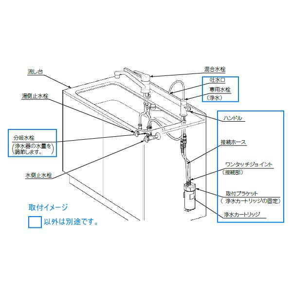 送料無料LIXIL・INAX 浄水器専用水栓ビルトイン型JF-WA501(JW