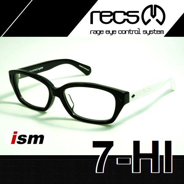recs レックス　メガネ　伊達メガネ　神7 f31-02 recs #レックス #7-HI #白黒ボーダー ストライプ柄 テンプルデザイン
