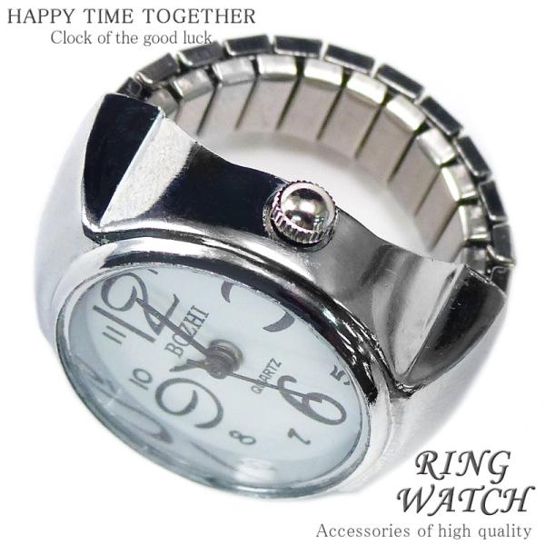 新作 全21種 リングウォッチ ホワイト 白 シルバー cr 丸型 指輪時計 指時計 フリーサイズ 指輪 型 時計 かわいい プチプラ レディース 時計  t301 おしゃれ /【Buyee】