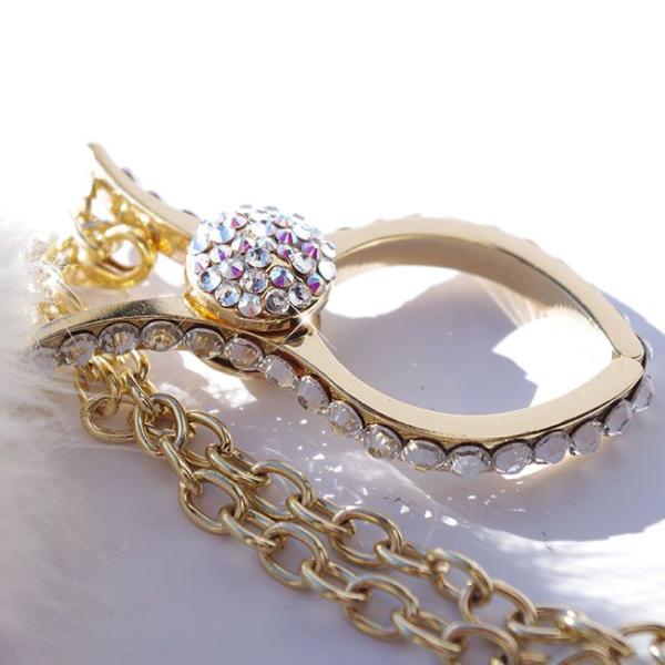 SALE♡グローブホルダー  ファー  スワロ  本物 グローブホルダー スワロフスキー デコ ファー 付き 手袋