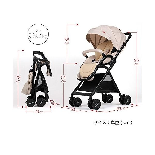 Newox) ベビーカーハイシートベビーカー4輪ベビーカー機内