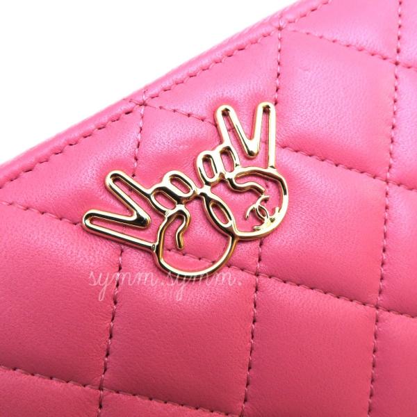 シャネル CHANEL 長財布 ダブル ピース マトラッセ ラウンド