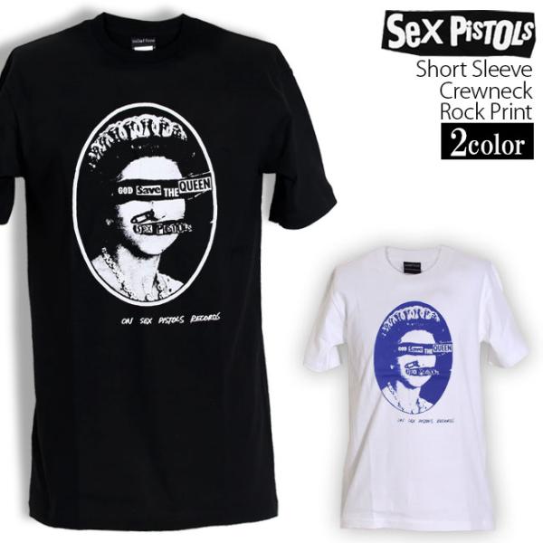 ロックtシャツ バンドtシャツ パンク Sex Pistols モノクロロゴ