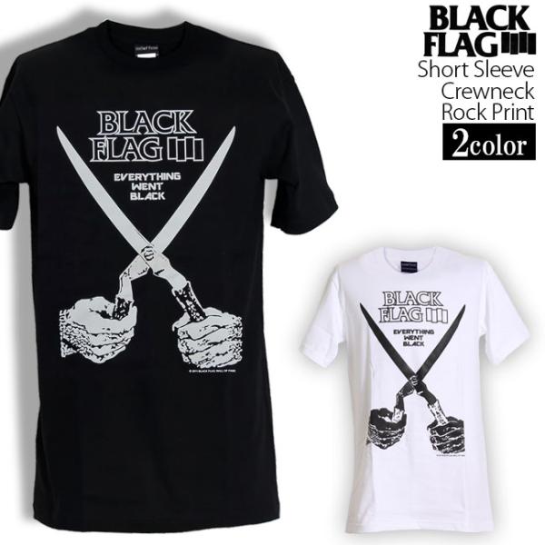 ロックtシャツ バンドtシャツ パンク ブラック フラッグ ハサミ