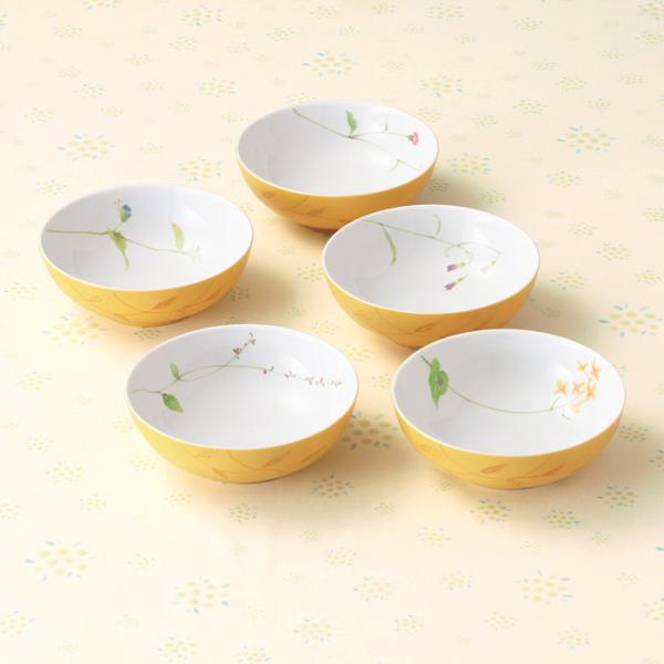 公式】たち吉 黄地草花 小鉢 5点セット 和食器 ブランド 鉢 ボウル