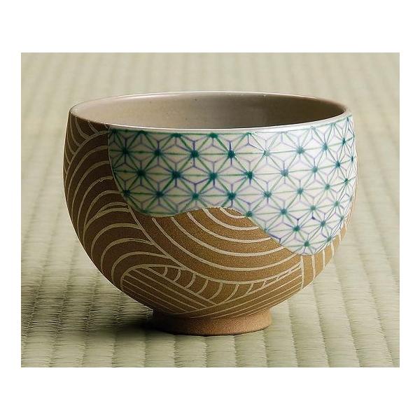 茶道具抹茶茶碗色絵麻葉文、京都通次阿山作/【Buyee】 bot-online