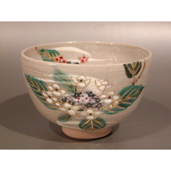 茶道具 抹茶茶碗 乾山 紫陽花（あじさい）、京焼 山川嘉山作【 完売