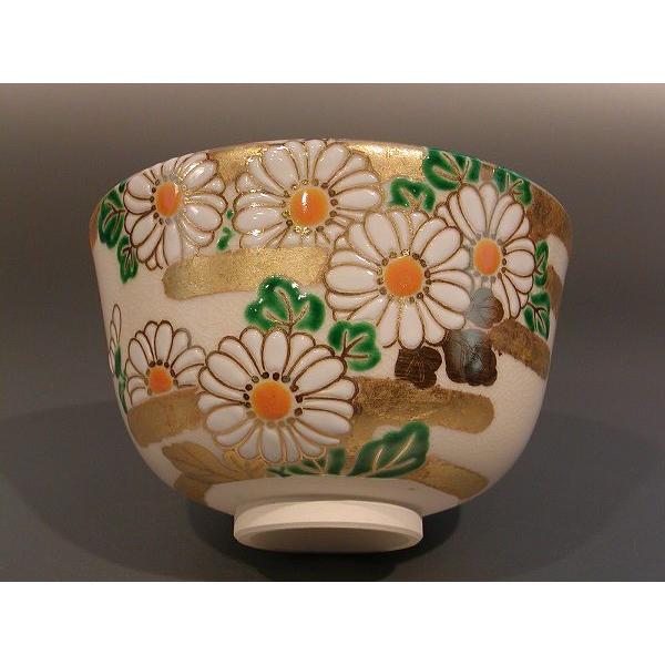 茶道具・抹茶茶碗】茶碗色絵金箔雲菊、 山本閑人作/【Buyee】 bot-online